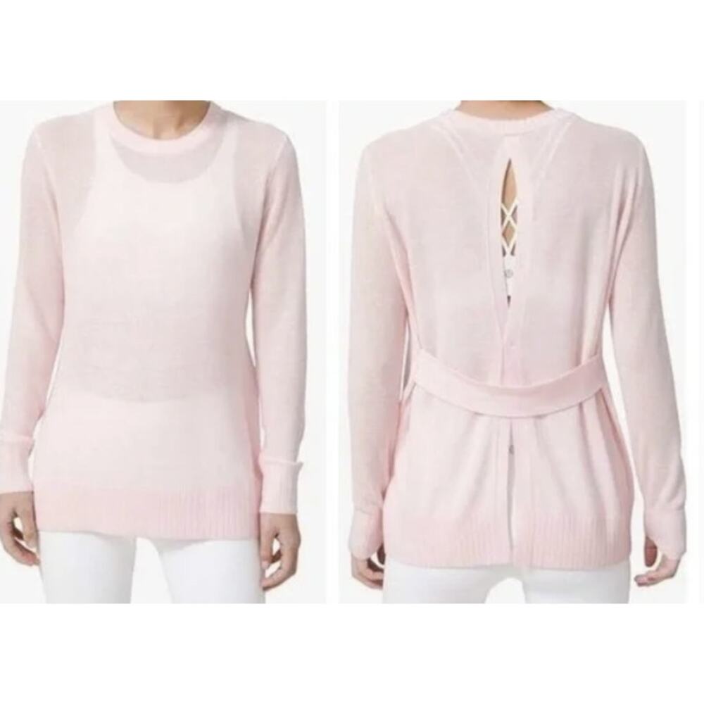 NEW Lululemon Sz 10 Sincerely Yours Sweater Cashlu Cashmere Open Back Pink Glow